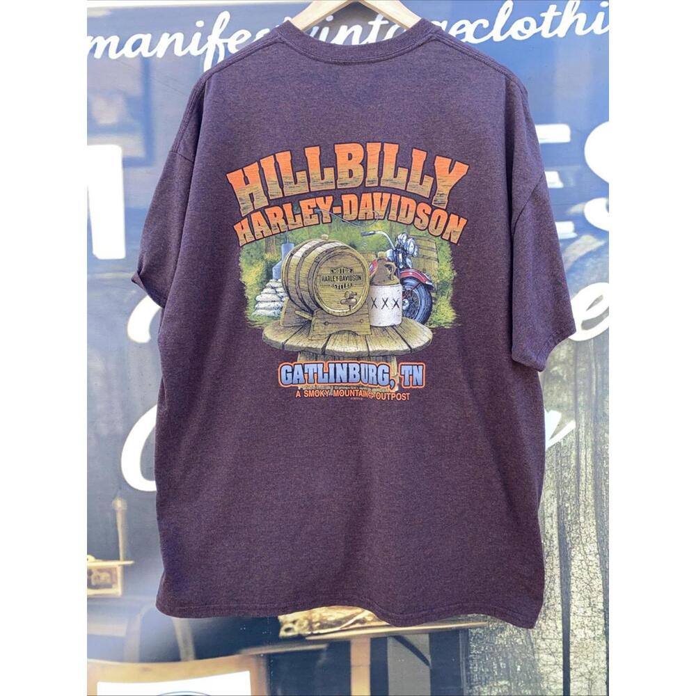 Harley Davidson Motorcycles Hillbilly Moonshine Smoky Mountain TN T Shirt 2XL